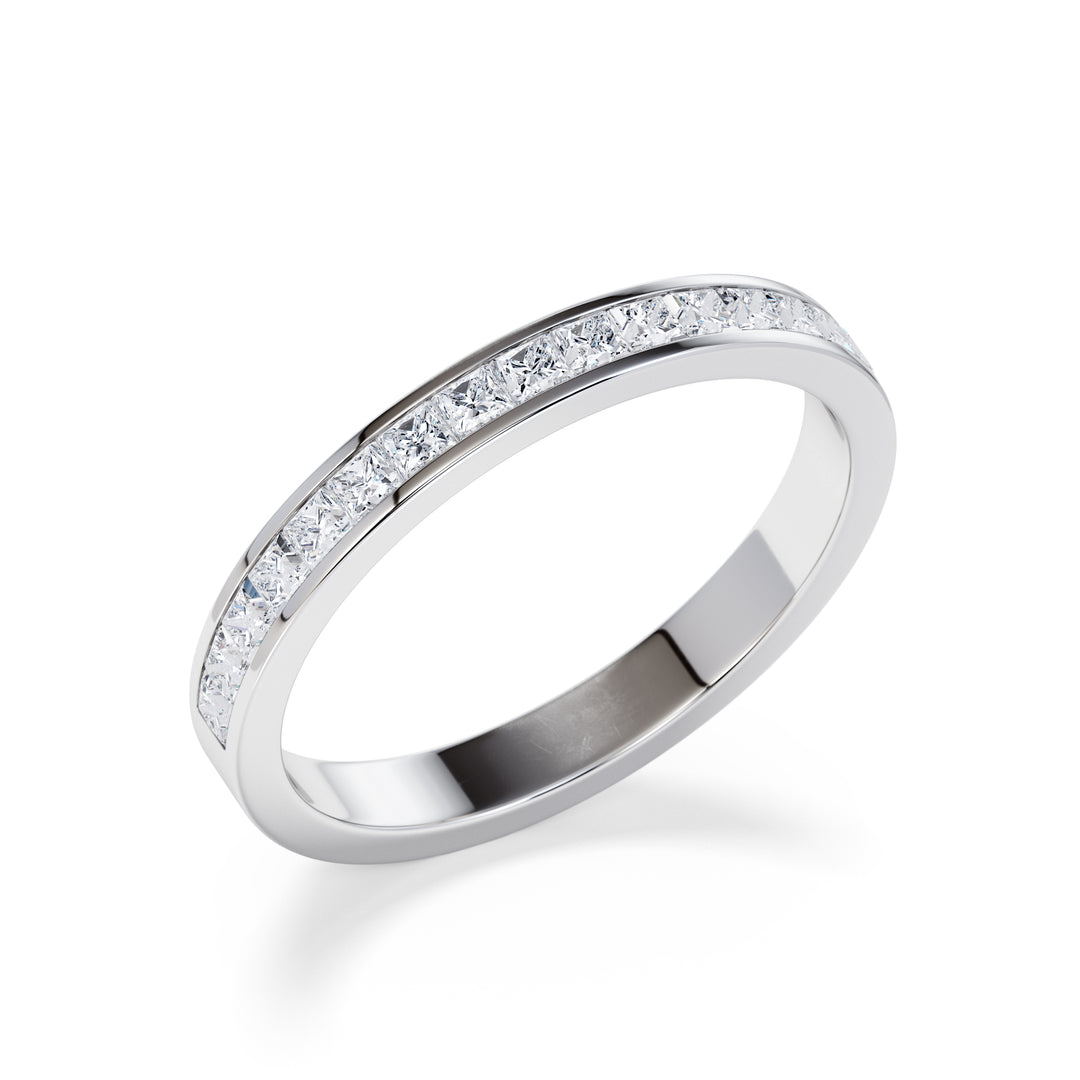 2.5mm Channel Set Princess Diamond Wedding Ring – Harper Tait
